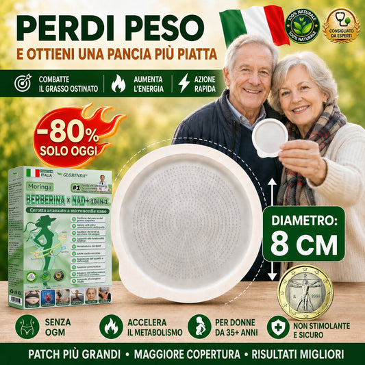 Negozio Ufficiale | 🌿🌿 GLORENDA® Moringa · Berberine × NAD+ 10-in-1 Cerotto Avanzato Nano Microneedle ✅ Per obesità, pelle rilassata, diabete, apnea notturna, problemi articolari e molto altro