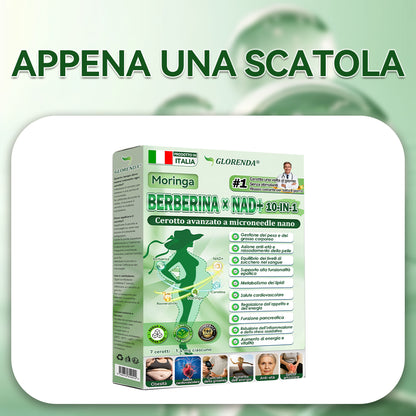 Negozio Ufficiale | 🥚🥚 GLORENDA® Moringa · Berberine × NAD+ 10-in-1 Cerotto Avanzato Nano Microneedle ✅ Per obesità, pelle rilassata, diabete, apnea notturna, problemi articolari e molto altro