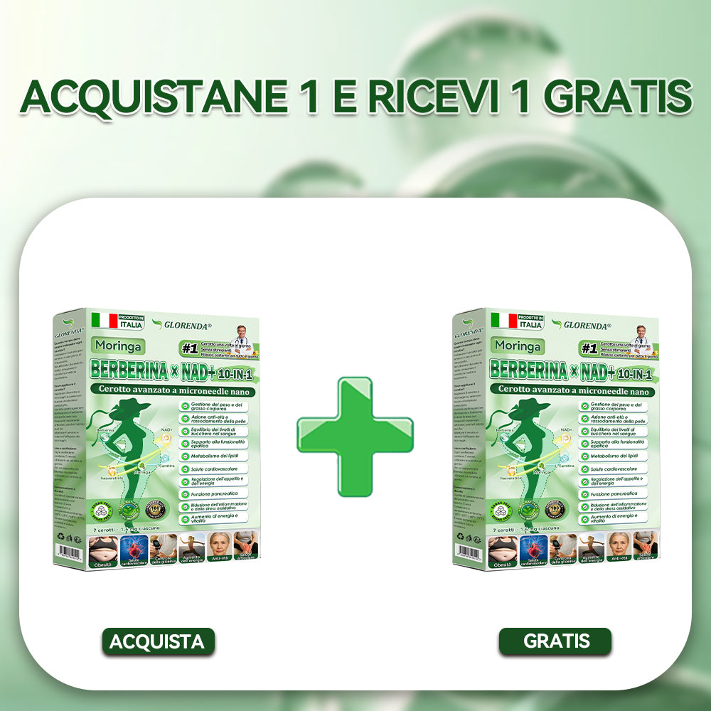 Negozio Ufficiale | 🥚🥚 GLORENDA® Moringa · Berberine × NAD+ 10-in-1 Cerotto Avanzato Nano Microneedle ✅ Per obesità, pelle rilassata, diabete, apnea notturna, problemi articolari e molto altro
