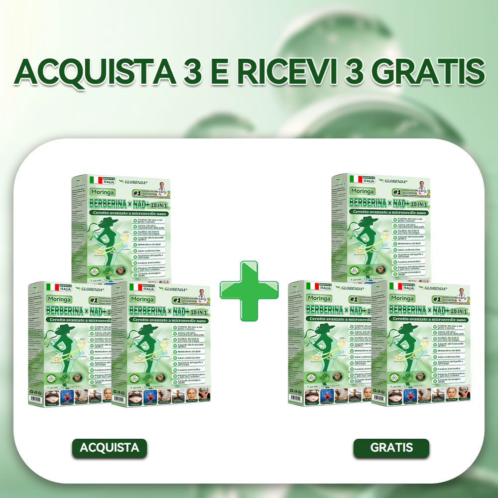 Negozio Ufficiale | 🥚🥚 GLORENDA® Moringa · Berberine × NAD+ 10-in-1 Cerotto Avanzato Nano Microneedle ✅ Per obesità, pelle rilassata, diabete, apnea notturna, problemi articolari e molto altro