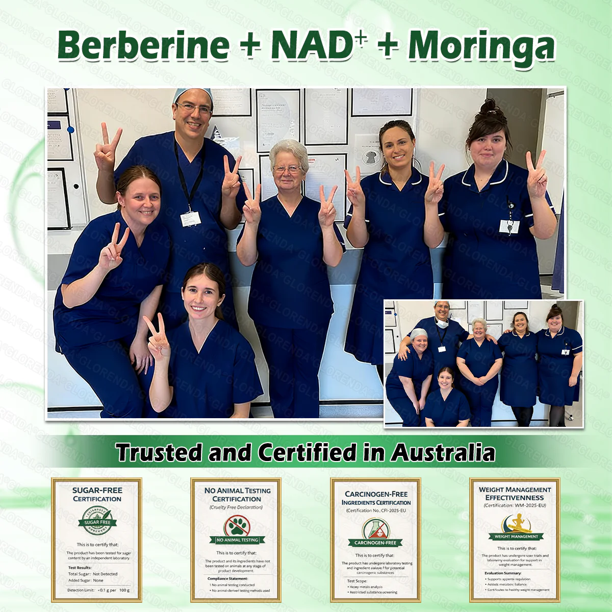 Negozio Ufficiale | 🥚🥚 GLORENDA® Moringa · Berberine × NAD+ 10-in-1 Cerotto Avanzato Nano Microneedle ✅ Per obesità, pelle rilassata, diabete, apnea notturna, problemi articolari e molto altro
